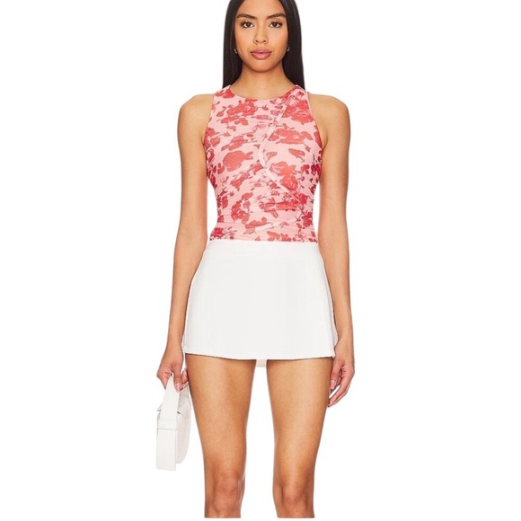 Bardot Tops - Bardot Felicia Meshed Ruched Floral Top Size 2